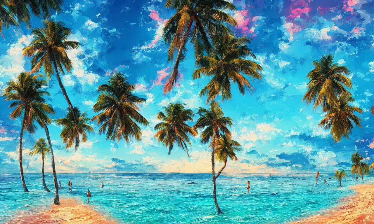 Image similar to paradise beach by alena aenami artworks in 4 k