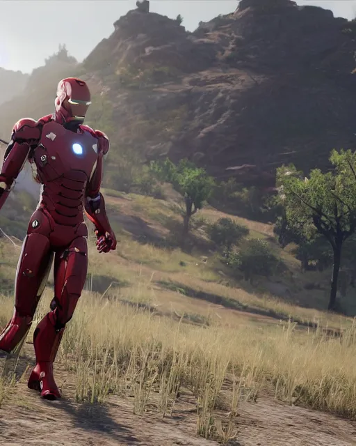 Prompt: mk 3 8 iron man suit in red dead redemption 2, cinematic, photorealistic