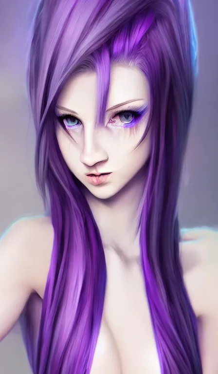 Prompt: professional digital art of a white incredibly !!!!attractive!!!! woman with light brown hair with purple tips, blue eyes front view facing camera,, tight red low cut party dress, very attractive, impressive, Canon 40mm view, HD, 4k, cinematic, well composed, best on artstation, cgsociety, wlop, epic, stunning, gorgeous, much detail, much wow, masterpiece,