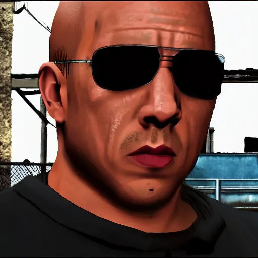 Prompt: vin diesel, in gta san andreas, screenshot