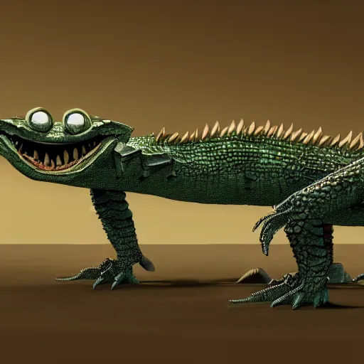 Image similar to a robotic crocodile, anime concept art, highly detailed, 8 k