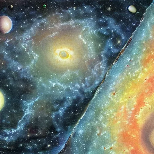 Prompt: hyperrealistic map of the universe drawn by extraterrestrial beings