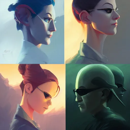 Image similar to face icon stylized minimalist the matrix, loftis, cory behance hd by jesper ejsing, by rhads, makoto shinkai and lois van baarle, ilya kuvshinov, rossdraws global illumination