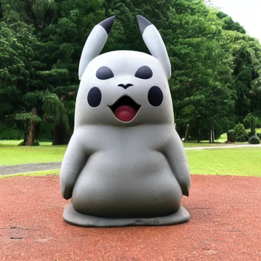 Image similar to pikachu gray moai statue