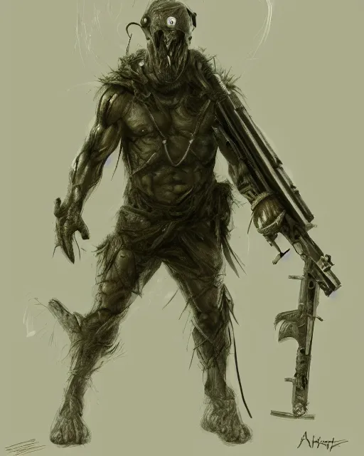 Image similar to rambo exposed to radiation and became scp - 0 0 2 concept art, high detailed, fine art, trending on artstation, smooth draw, sharp focus.