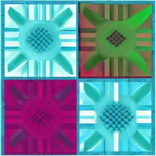 Prompt: five squares, digital art, best quality, design