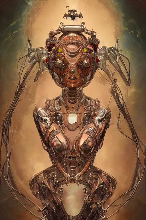 Prompt: twin Alien Robot concubines, facial tattoos, artists portrait, biomechanical, oppai, fantasy, highly detailed, photograph, concept art, sharp focus, depth of field blur, Mandelbrot fractal, art by artgerm and greg rutkowski and alphonse mucha and trevor brown