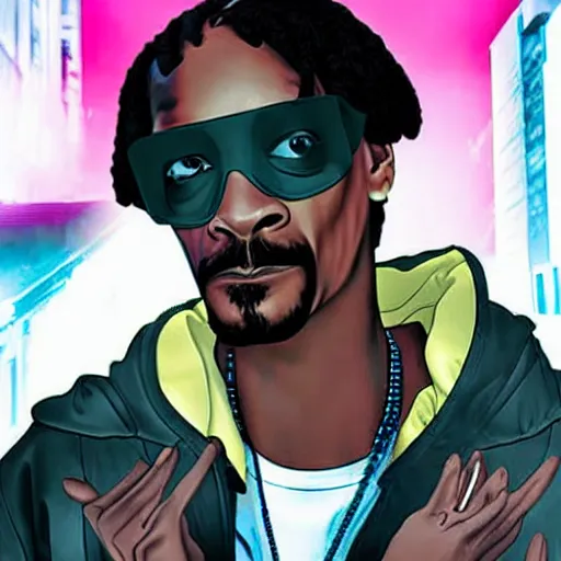 Prompt: snoop dog is ghost in the shell