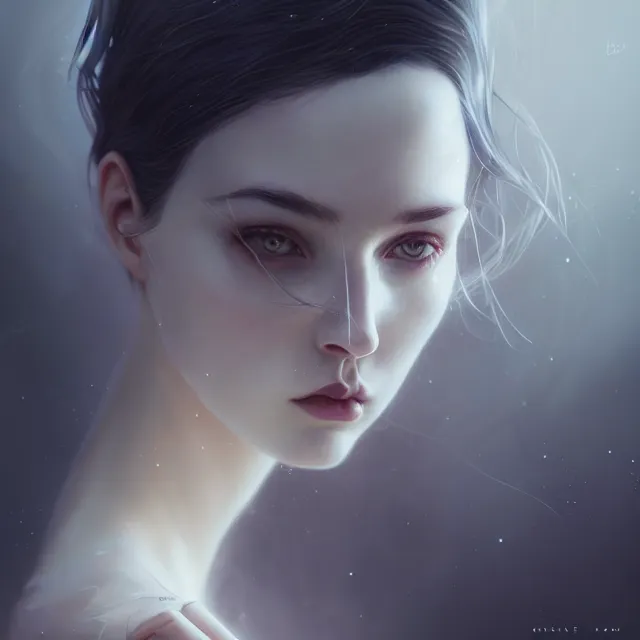 Prompt: self - portrait by charlie bowater and anna dittmann and artgerm and clemens ascher, portrait, intricate, elegant, product shot, macro, symmetrical face, highly detailed, dramatic lighting, sharp focus, octane render, trending on artstation, artstationhd, artstationhq, unreal engine, 4 k, 8 k