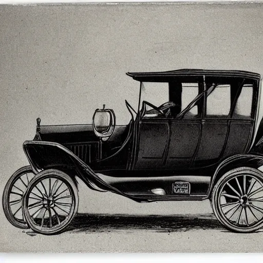 Image similar to ford model t lithograph by adolphe millot