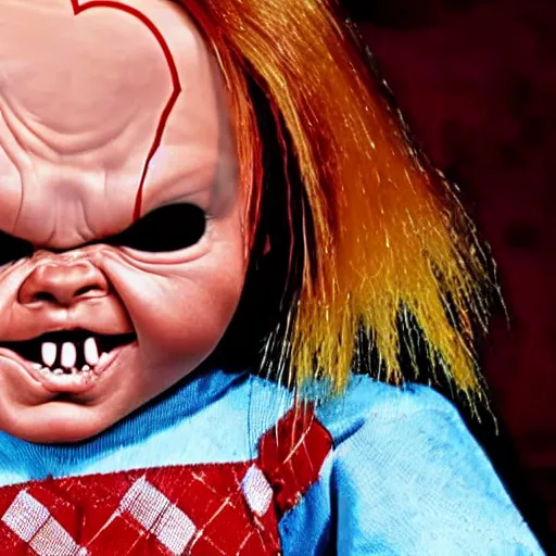 Prompt: chucky the killer doll coming alive