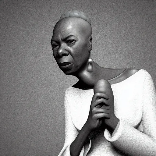 Image similar to nina simone by hieronymus bosch zbrush