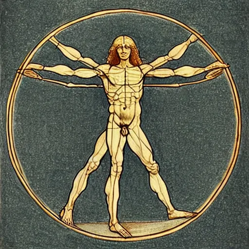 Image similar to Vitruvian Man Drawing by Leonardo da Vinci