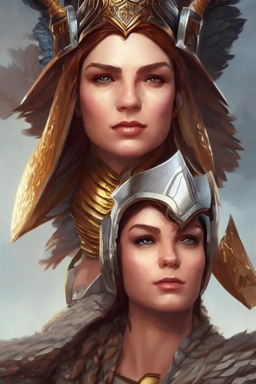 Image similar to amazon valkyrie athena, d & d, fantasy, portrait, highly detailed, headshot, digital painting, trending on artstation, concept art, sharp focus, illustration, art by artgerm and greg rutkowski and magali villeneuve