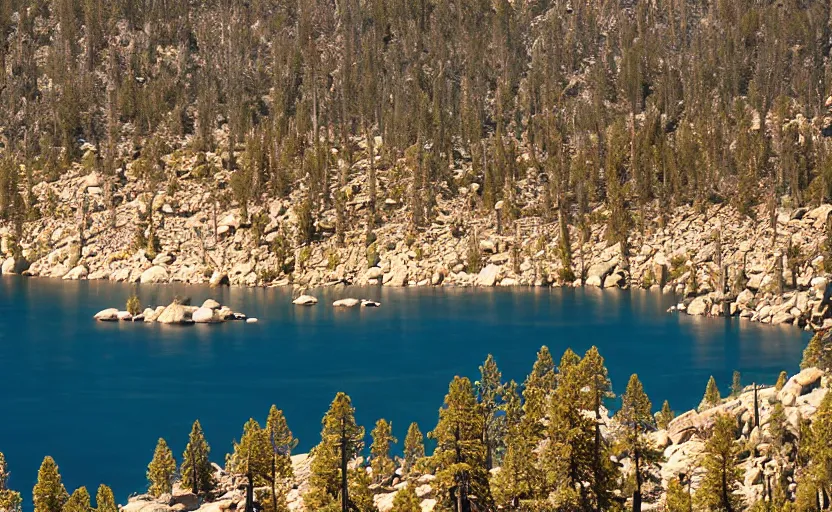 Prompt: lake tahoe, as a dry desert