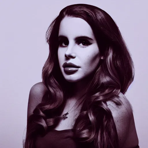 Prompt: portrait of lana del rey with donald duck beak, album cover art, white background, highly detailed photograph, grainy