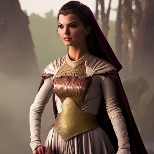 Image similar to victoria justice as princess padme in star wars episode 3, 8 k resolution, cinematic lighting, anatomically correct