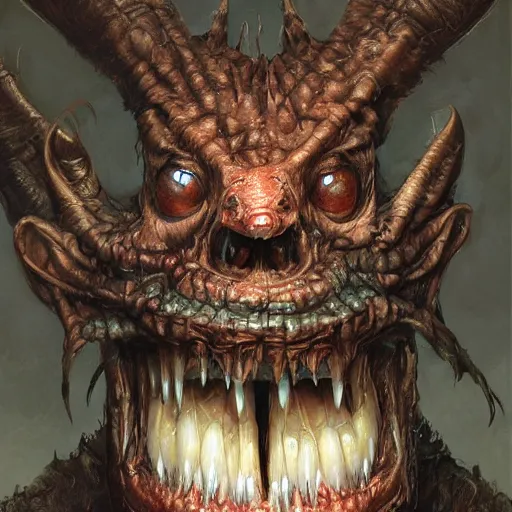 Prompt: dmitry medvedev, is evil gremlin, rotten teeth, horror, macabre by donato giancola and greg rutkowski and wayne barlow and zdzisław beksinski, realistic face, digital art