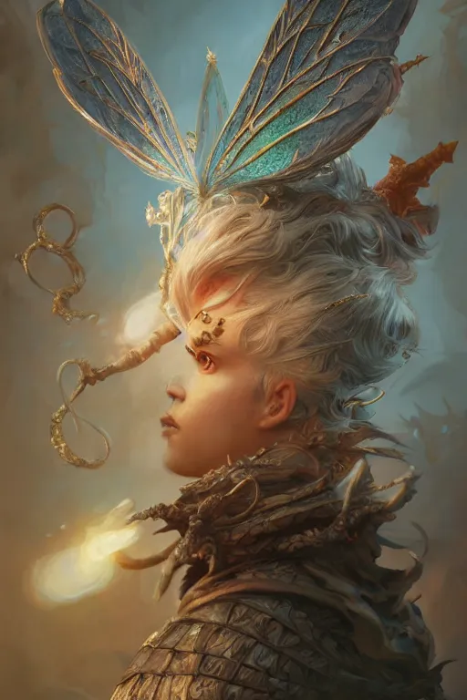 Image similar to fairy king, highly detailed, d & d, fantasy, highly detailed, digital painting, trending on artstation, concept art, sharp focus, illustration, global illumination, ray tracing, realistic shaded, art by artgerm and greg rutkowski and fuji choko and viktoria gavrilenko and hoang lap,