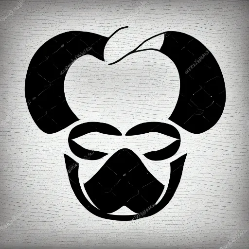 Prompt: logo of a man with an apple for his head happy vector modern clean minimal silhouette