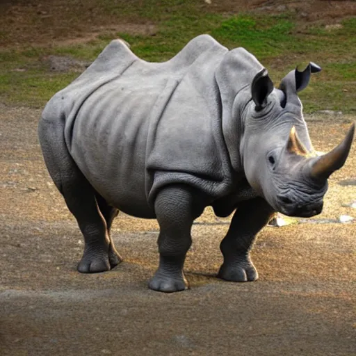 Prompt: a rhino maden of diamond.