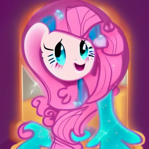 Image similar to Pinkie Pie 💓🐴 trapped inside a crystal ball 🔒🔮