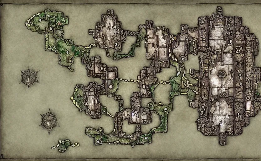 Image similar to Intricate dungeon map for d&d, digital paint, wizards of the coast