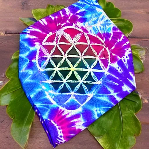 Image similar to boho tie dye flower of life design