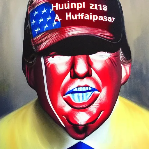 Image similar to donald trump paint huffer guy