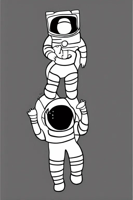 Prompt: simplistic, basic digital drawing in photoshop of a retro astronaut, sketch