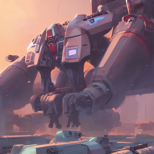 Image similar to hero world mechwarrior, behance hd by jesper ejsing, by rhads, makoto shinkai and lois van baarle, ilya kuvshinov, rossdraws global illumination