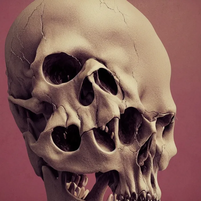 Image similar to portrait of a melting skull. missing jaw. infected with zombie fungus. intricate abstract. intricate artwork. nightmare fuel. by Tooth Wu, wlop, beeple, dan mumford. octane render, trending on artstation, greg rutkowski very coherent symmetrical artwork. cinematic, hyper realism, high detail, octane render, 8k, iridescent accents