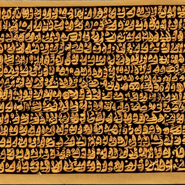 Image similar to constructed script inspired by hebrew and khmer writing