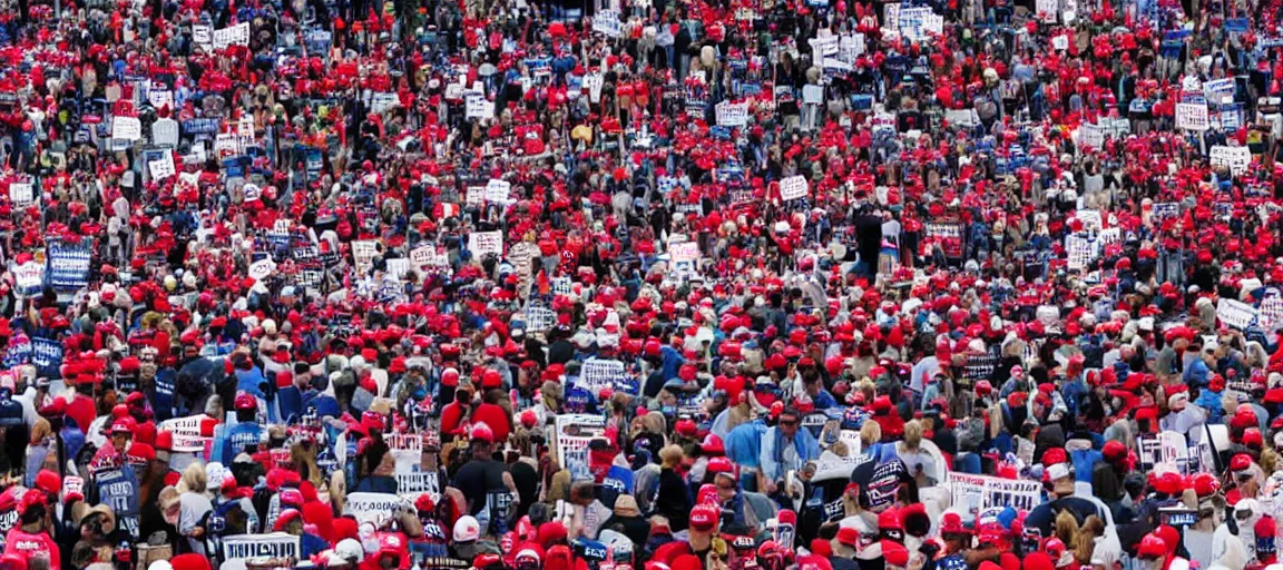 Prompt: a billion people at a trump rally