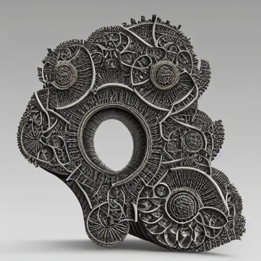 Image similar to an intricate and highly detailed 3d sculpture of a fractal made of abelsonite