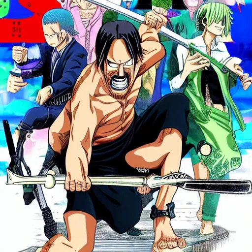 Image similar to John Wick in the One Piece universe