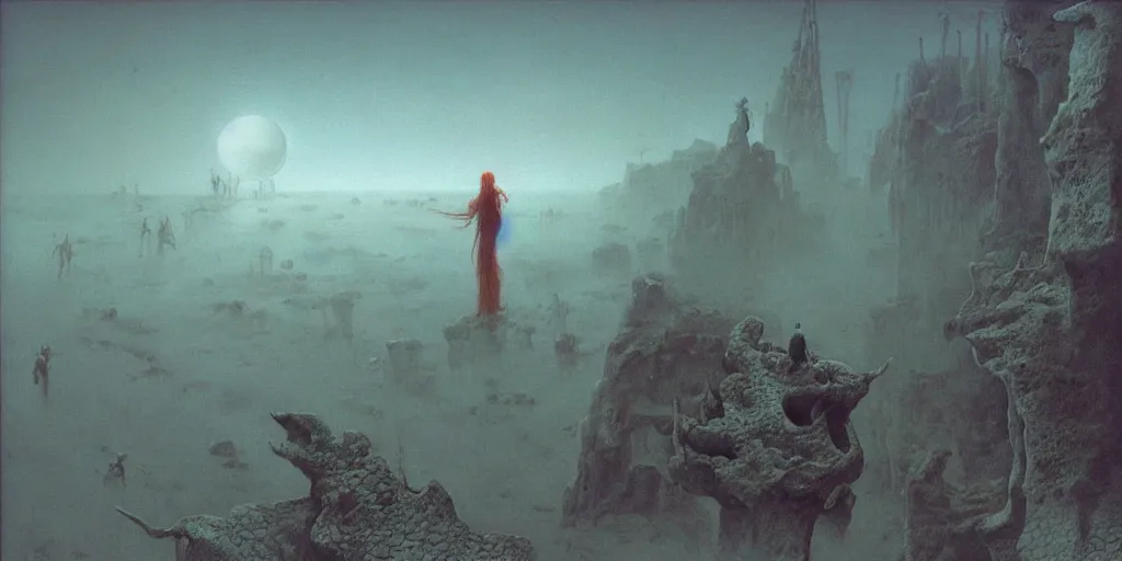 Image similar to runescape, zdzisław beksinski