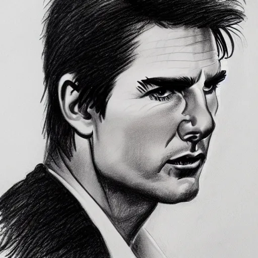 Prompt: a portrait drawing of Tom Cruise drawn by Mort drucker