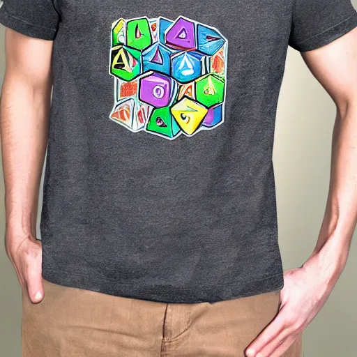 Image similar to dungeons and dragons dice roll on a tshirt