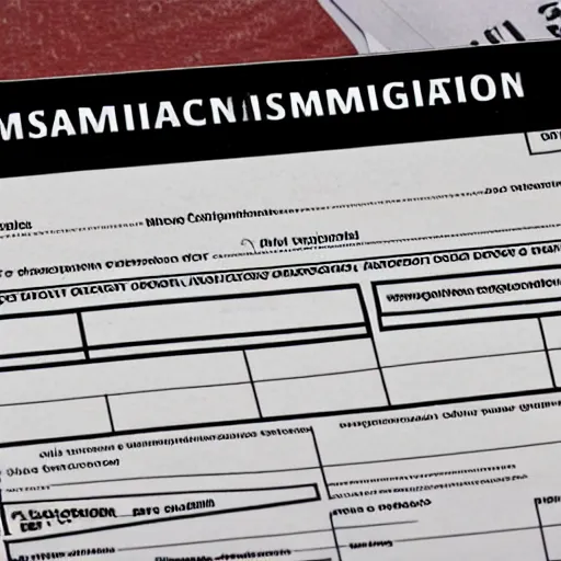 Image similar to A scan of a US immigration form, from year 2100