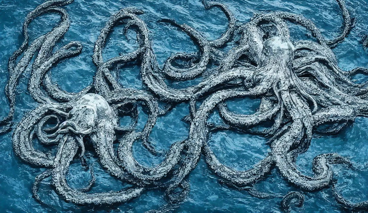 Image similar to kraken in the middle of the sea, hd, hdr, 8 k