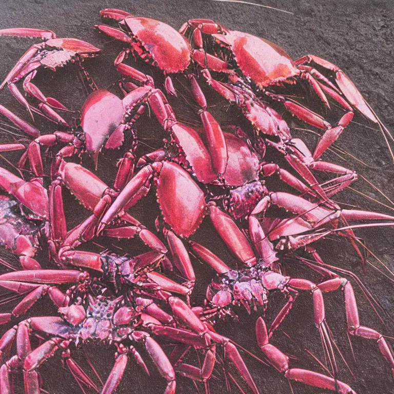 Prompt: peugeot crab carnage pink clear refrpolaroid transparenslices
