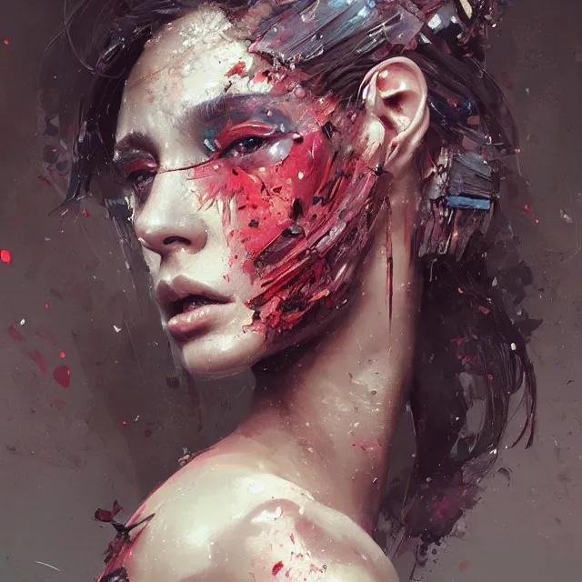 Prompt: beauty girl, hyper detailed, makeup eyes red insane details, intricate, elite, elegant, luxury, by ismail inceoglu dragan bibin hans thoma greg rutkowski alexandros pyromallis rene maritte illustrated, perfect face, fine details, realistic shaded, fine - face, pretty face