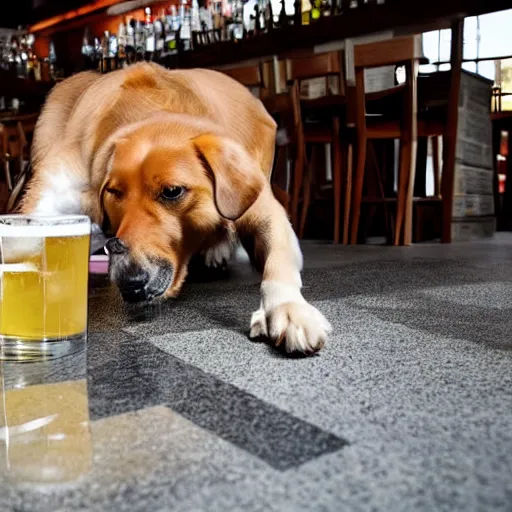 Image similar to dog drinks beer in the bar in germany