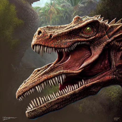 Prompt: peter dinklage as jurassic park as a velociraptor digital painting, extremely detailed, 4 k, intricate, brush strokes, mark arian, artgerm, bastien lecouffe - deharme