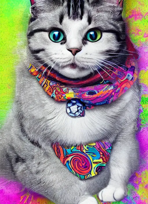 Prompt: cat hippy,8k,ultra hd detaling