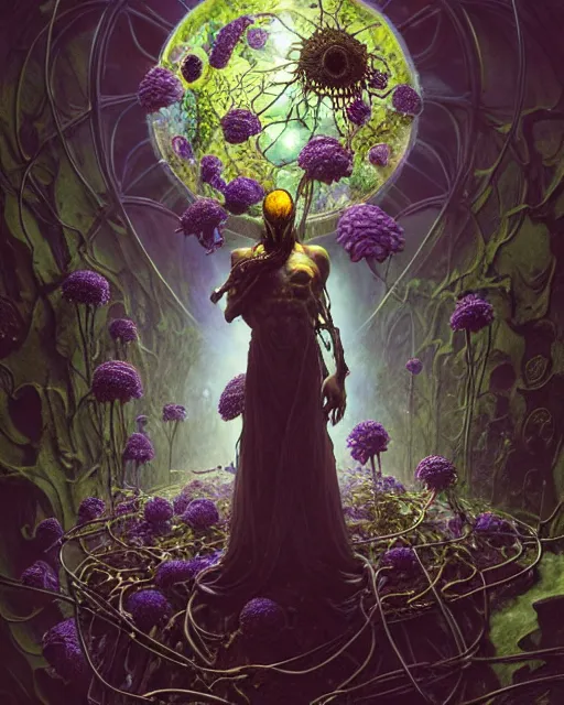 Image similar to the platonic ideal of flowers, rotting, insects and praying of cletus kasady carnage thanos dementor doctor manhattan chtulu mandelbulb spirited away bioshock davinci heavy rain, d & d, fantasy, ego death, decay, dmt, psilocybin, art by artgerm and greg rutkowski and alphonse mucha and john bauer