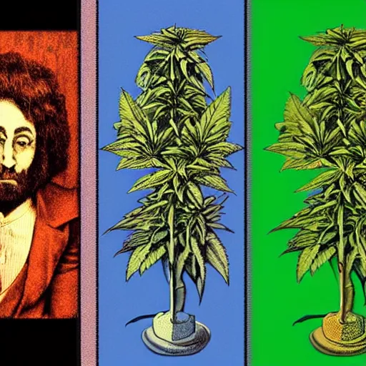 Image similar to the cannabis legalization movement in australia started with customers demanding it in their local cafes, by ernst fuchs colored and remastered in 3 d by pixar