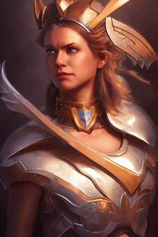 Image similar to amazon valkyrie athena, d & d, fantasy, portrait, highly detailed, headshot, digital painting, trending on artstation, concept art, sharp focus, illustration, art by artgerm and greg rutkowski and magali villeneuve