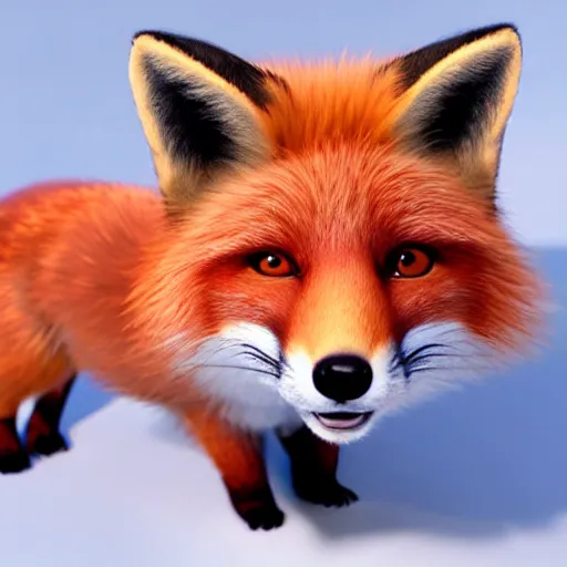 Image similar to portrait of the cutest red fox ever, fluffy, photorealistic, soft lighting, unreal engine